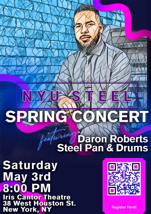 Live Stream - NYU Steel 2025 Spring Concert with Daron Roberts