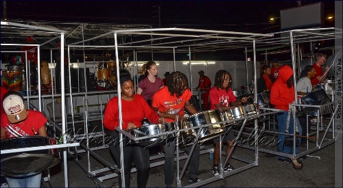 Metro Steel Orchestra during their recording session, August 27, 2025
