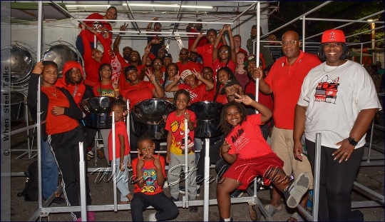 Metro Steel Orchestra after their recording session, August 27, 2025