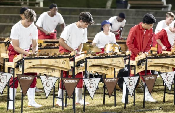Boys from Michaelhouse School during a marimba performance