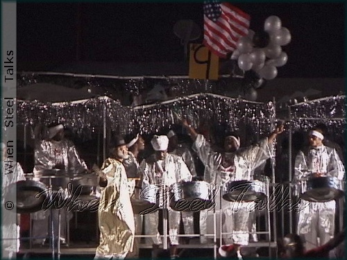 Pantonic Steel Orchestra on stage for their 2001 NY Panorama performance