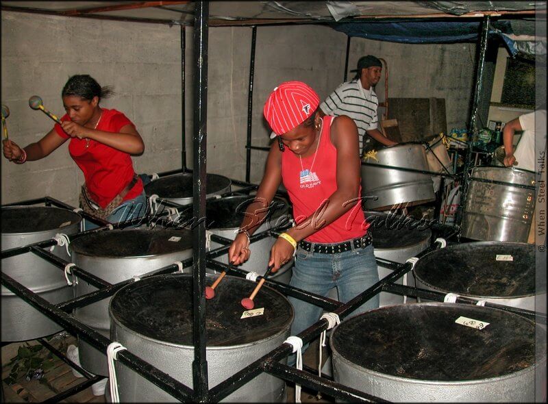 Marsicans Steel Orchestra at their panyard during the recording
