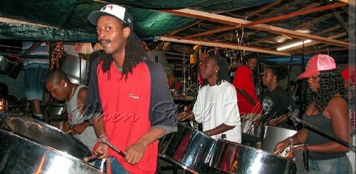 Marsicans Steel Orchestra at their panyard during the recording