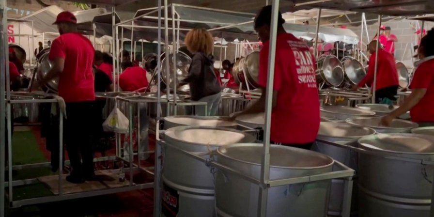 D’Radoes Steel Orchestra during their recording session, August 29, 2024