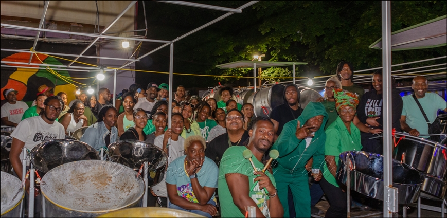 Metro Steel Orchestra musicians after their panyard recording session on August 29, 2024 - When Steel Talks