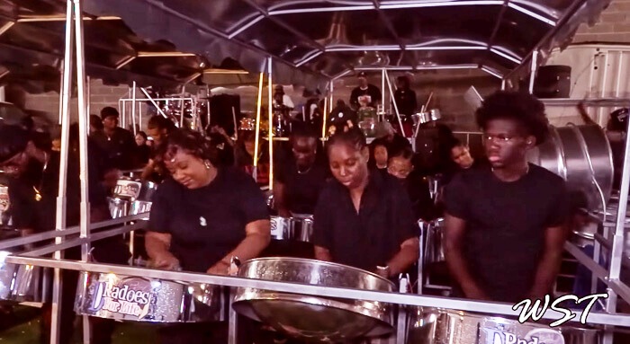 D’Radoes Steel Orchestra during their recording session, August 28, 2025