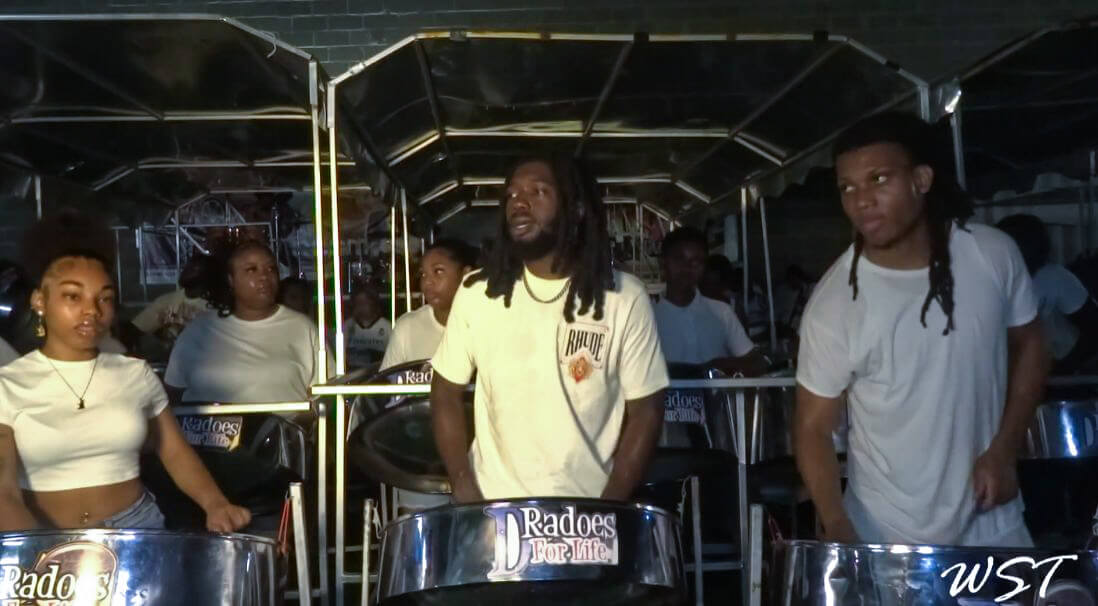 D’Radoes Steel Orchestra during their ‘Cool Down’ recording session, September 3, 2026
