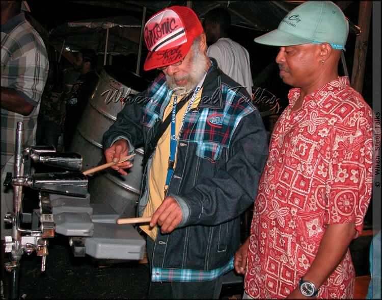 Clive Bradley, left, on percussion
