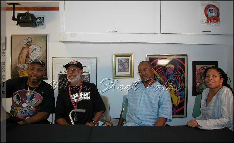 Arrangers Yohan Popwell, Clive Bradley and Pelham Goddard with moderator Angela Howard at WST studios, New York