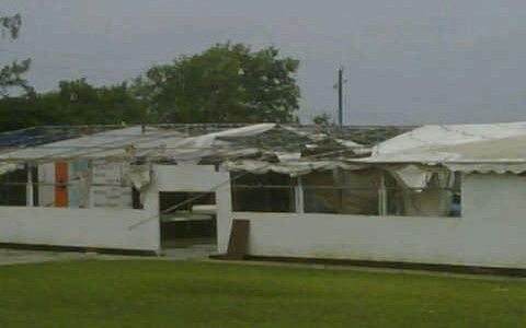 Mosaic's panyard showing the destruction after Tropical Storm Tomas
