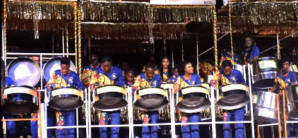 Couva Joylanders Steel Orchestra perform at the medium category finals of Panorama 2020 in Tobago