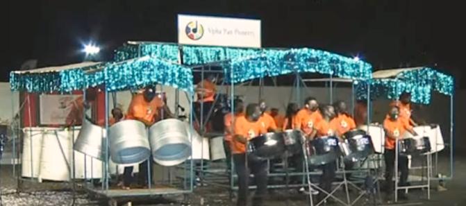 Alpha Pan Pioneers Steel Orchestra on stage