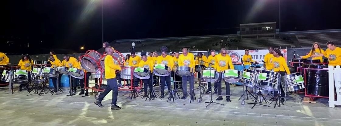 New Dimension Steel Orchestra during its third-place performance at Toronto Panorama Pan Alive 2026 on July 31