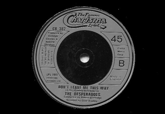 Desperadoes Steel Orchestra 45 label